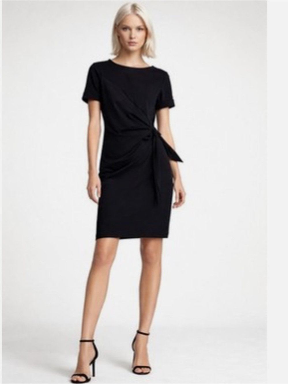 Diane Von Furstenberg Black Tie-Waist Midi Dress